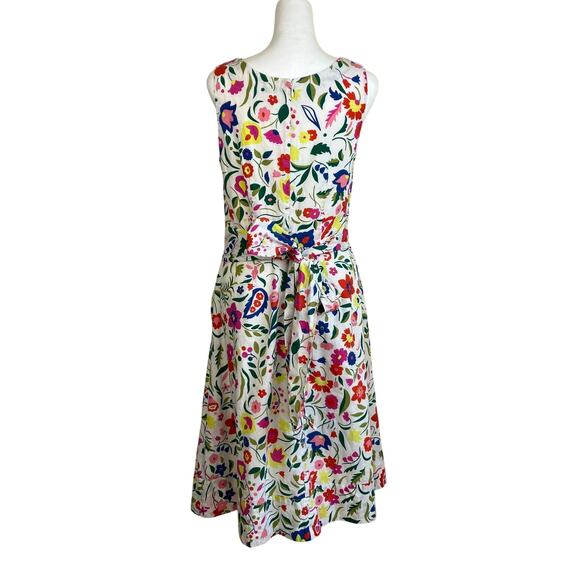 Boden Sz 4 US ‘Jade’ Fit & Flare Dress Linen Blend Folk Pop Boho Floral Print - Picture 10 of 16